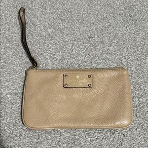 Kate Spade Tan Leather Wristlet Clutch